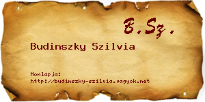 Budinszky Szilvia névjegykártya
