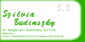 szilvia budinszky business card